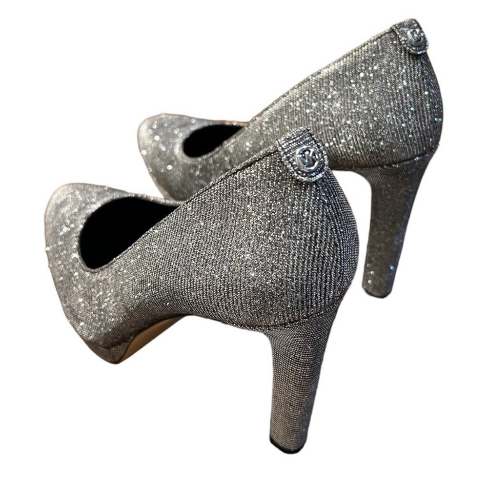 Michael Kors Silver Glitter Heels with Stiletto
